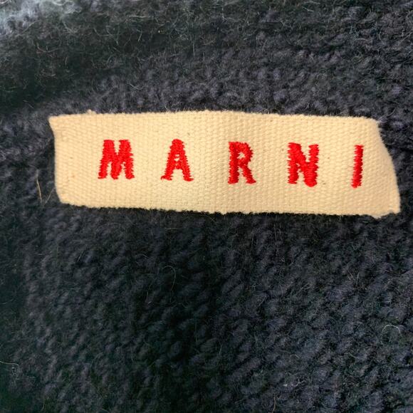 MARNI Size 2 Navy Asymmetrical Cardigan - Picture 4 of 5